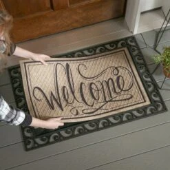 Evergreen Scroll Cutout Embossed Floor Mat Indoor Outdoor Rubber Tray 2'x3' Fits Embossed Doormats Size 30"x18" Black 11 Evergreen Scroll Cutout Embossed Floor Mat Indoor Outdoor Rubber Tray 2'x3' Fits Embossed Doormats Size 30"x18" Black -Optimal Home Decoration GUEST ed567984 78bf 478b a6d8 b7e5c8b5e9ea
