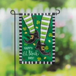 Evergreen Dancing St. Patrick's Day Garden Burlap Flag 12.5 X 18 Inches Indoor Outdoor Decor
