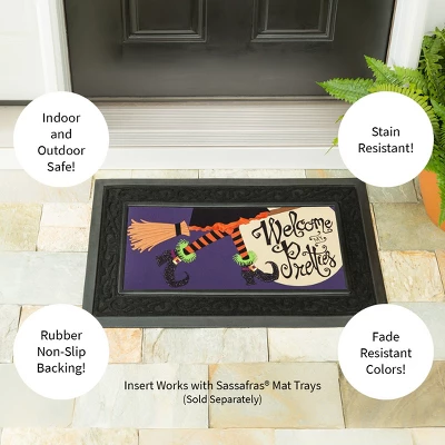 Evergreen Welcome My Pretties Sassafras Indoor Outdoor Switch Doormat 1'10"x10" Purple 4 Evergreen Welcome My Pretties Sassafras Indoor Outdoor Switch Doormat 1'10"x10" Purple - Image 4