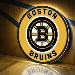 Evergreen Ultra-Thin Edgelight LED Wall Decor, Round, Boston Bruins- 23 X 23 Inches Made In USA
