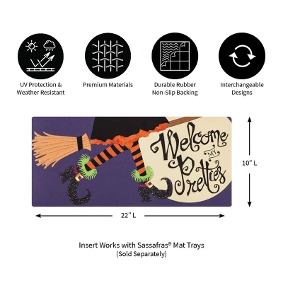 Evergreen Welcome My Pretties Sassafras Indoor Outdoor Switch Doormat 1'10"x10" Purple 2 Evergreen Welcome My Pretties Sassafras Indoor Outdoor Switch Doormat 1'10"x10" Purple - Image 2