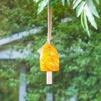 Evergreen 8"H Yellow Swirl Chime 1 Evergreen 8"H Yellow Swirl Chime