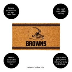 Evergreen Cleveland Browns Logo Turf Mat, Brown- 28 X 16 Inches Indoor Outdoor Doormat -Optimal Home Decoration GUEST f2f25a8e 61d7 4feb b684 f41f18c48f39