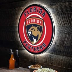 Evergreen Ultra-Thin Edgelight LED Wall Decor, Round, Florida Panthers- 23 X 23 Inches Made In USA -Optimal Home Decoration GUEST f3e4381a ca0f 4861 9b9c b49b9481b193