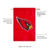 Evergreen NFL Arizona Cardinals Applique House Flag 28 X 44 Inches Outdoor Decor For Homes And Gardens