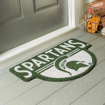 Evergreen Michigan State University Indoor Outdoor Natural Shaped Coir Doormat 1'6"x2'4" Multicolored 1 Evergreen Michigan State University Indoor Outdoor Natural Shaped Coir Doormat 1'6"x2'4" Multicolored