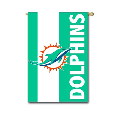 Evergreen NFL Miami Dolphins Embroidered Logo Applique House Flag, 28x44 1 Evergreen NFL Miami Dolphins Embroidered Logo Applique House Flag, 28x44