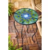 Evergreen Glass Table, Peacock