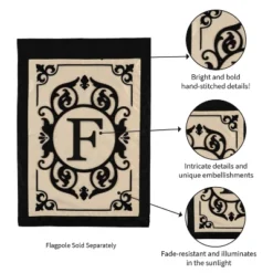 Evergreen Flag Cambridge Chic Letter F Monogram Applique Garden Flag - 12.5" Wide X 18" High 7 Evergreen Flag Cambridge Chic Letter F Monogram Applique Garden Flag - 12.5" Wide X 18" High -Optimal Home Decoration GUEST f80c84da 63d6 4ef6 a8f0 22ed4181e326