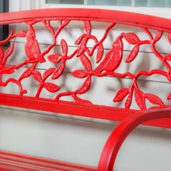Evergreen Cardinals Metal Garden Bench, Red 7 Evergreen Cardinals Metal Garden Bench, Red -Optimal Home Decoration GUEST f84dd433 a793 47d8 bffc cc29a148164f