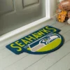 Evergreen Seattle Seahawks Indoor Outdoor Natural Shaped Coir Doormat 1'6"x2'4" Multicolored