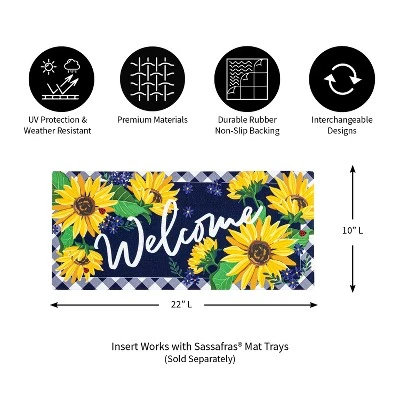 Evergreen Sunflower Welcome Sassafras Indoor Outdoor Switch Doormat 1'10"x10" Multicolored 4 Evergreen Sunflower Welcome Sassafras Indoor Outdoor Switch Doormat 1'10"x10" Multicolored - Image 4