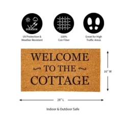 Evergreen 16 X 28 Inches Welcome To The Cottage Door Mat | Non-Slip Rubber Backing | Dirt Catching Natural Coir | Indoor And Outdoor Home Decor -Optimal Home Decoration GUEST f978af38 d636 473e bfeb b10492fc189b