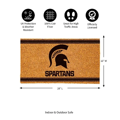 Evergreen Michigan State University Logo Turf Mat, Brown- 28 X 16 Inches Indoor Outdoor Doormat 2 Evergreen Michigan State University Logo Turf Mat, Brown- 28 X 16 Inches Indoor Outdoor Doormat - Image 2
