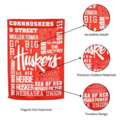 Evergreen Embossed Suede Flag, House Size, University Of Nebraska -Optimal Home Decoration GUEST fcc078af a043 474a 9067 31c6685449d5
